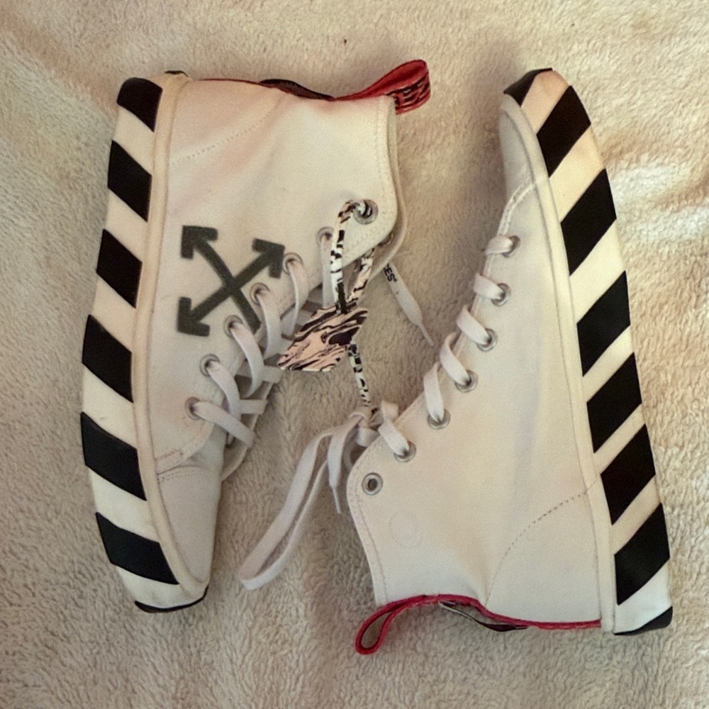 Off-White High-Top Sneakers - White and Black